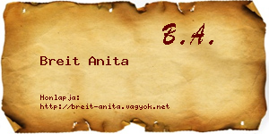 Breit Anita névjegykártya